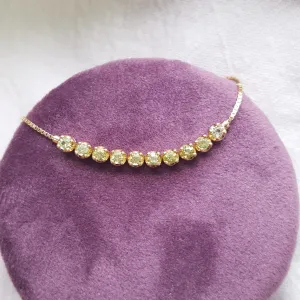 Arizona Peridot Gold Bolo Bracelet