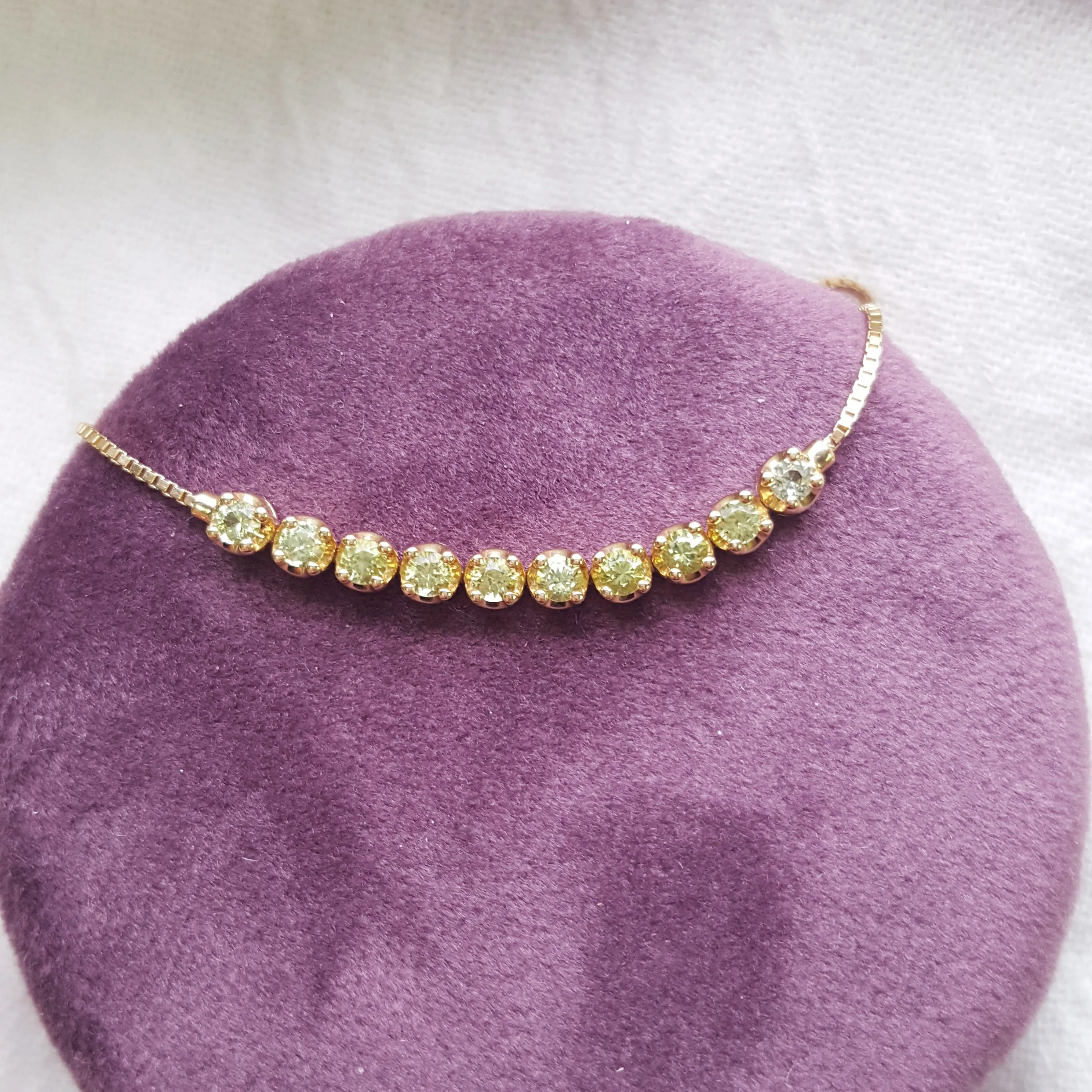 Arizona Peridot Gold Bolo Bracelet