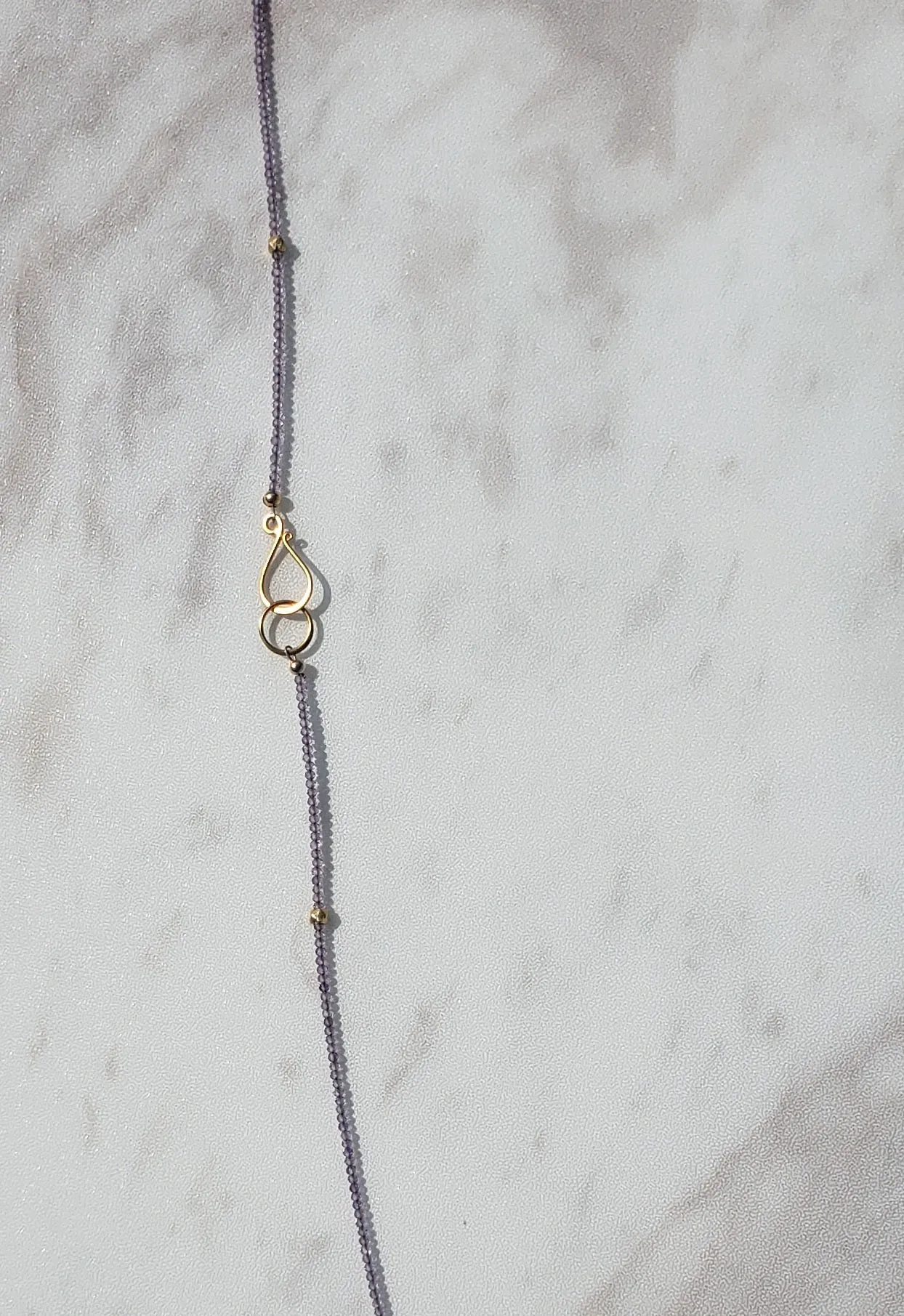 AVF Amethyst & Gold Long Beaded Necklace (SI3709)
