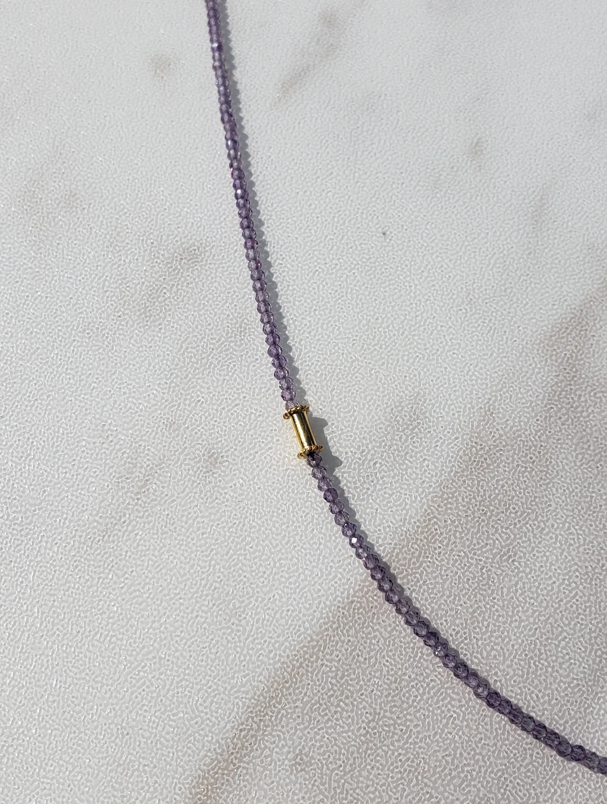 AVF Amethyst & Gold Long Beaded Necklace (SI3709)