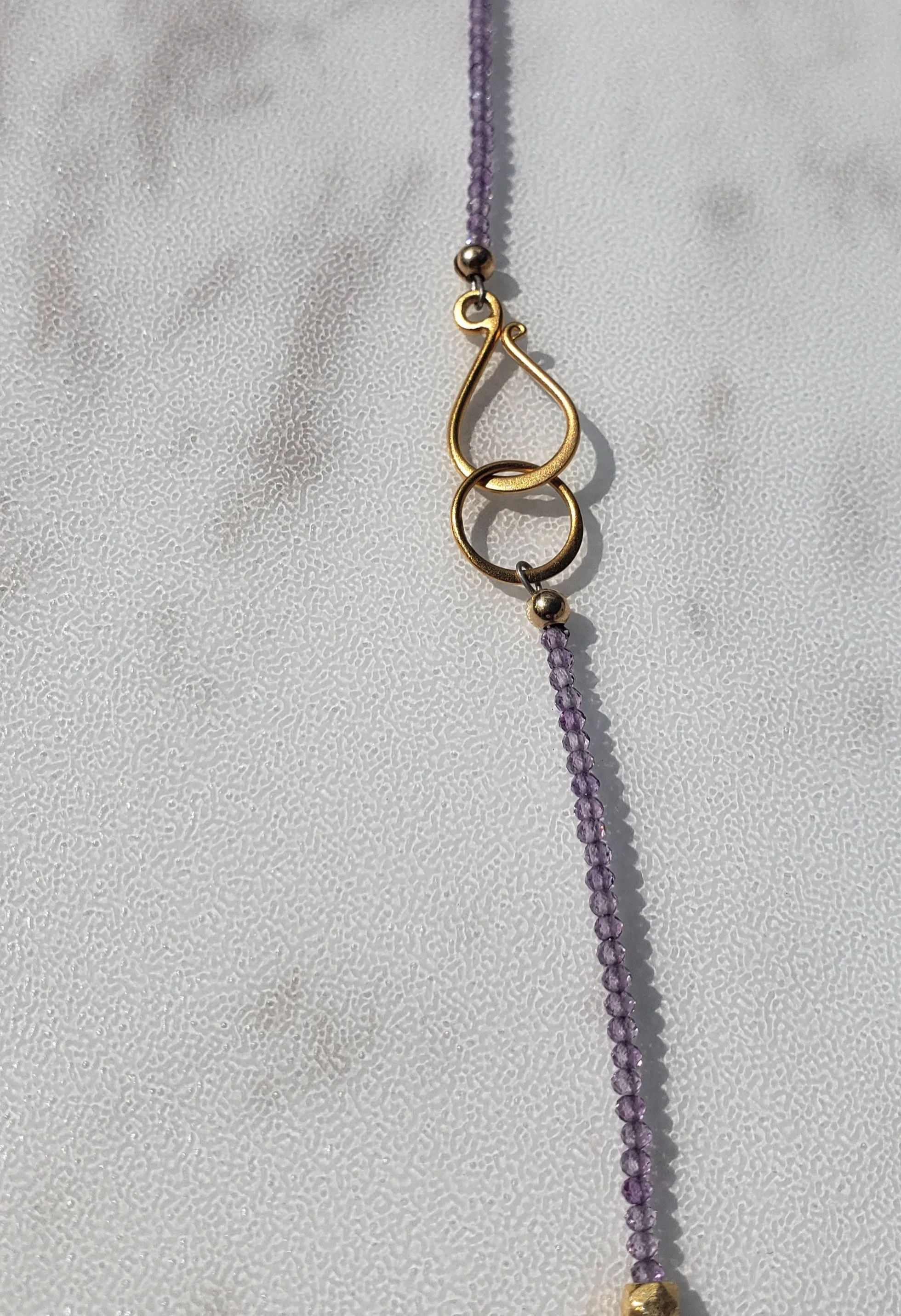 AVF Amethyst & Gold Long Beaded Necklace (SI3709)