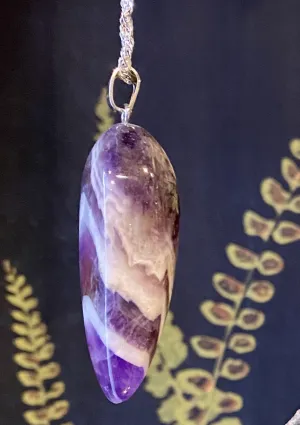 Banded Amethyst Pendant Necklace