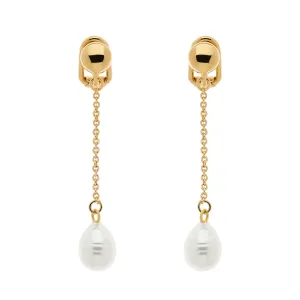 Baroque Pearl Drop Clip Earrings