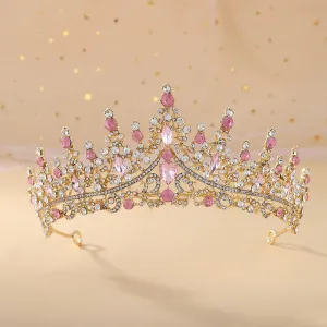 Baroque Retro Crystal Bridal Tiaras-Crown-Wedding Hair Accessories-Quinceanera