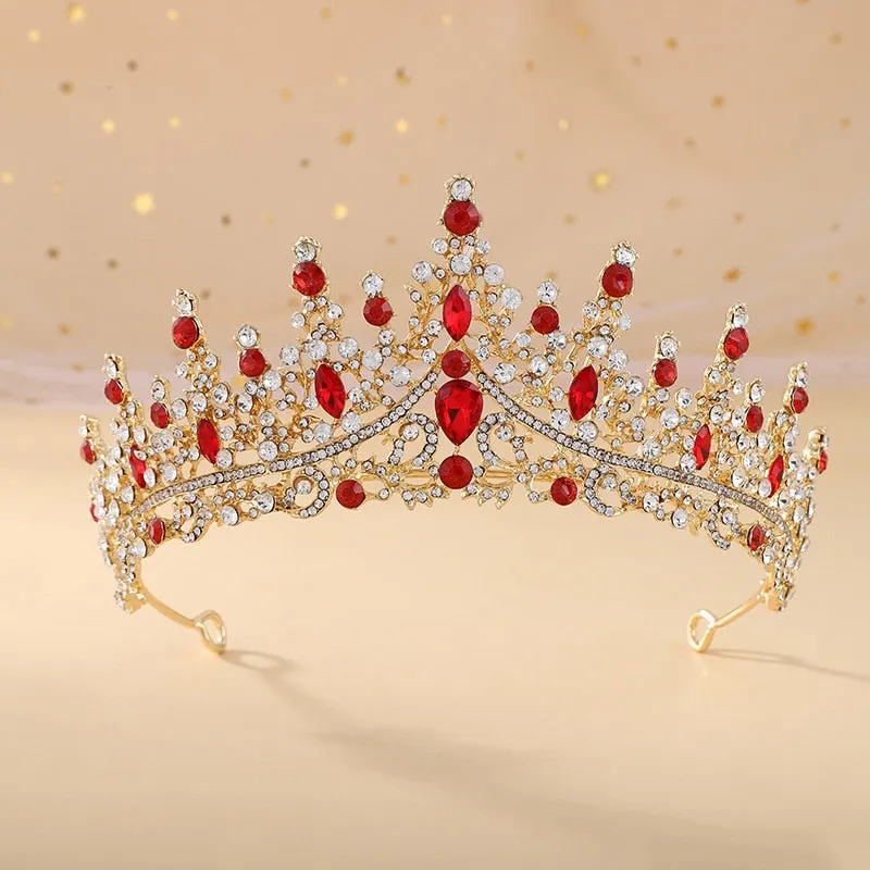 Baroque Retro Crystal Bridal Tiaras-Crown-Wedding Hair Accessories-Quinceanera