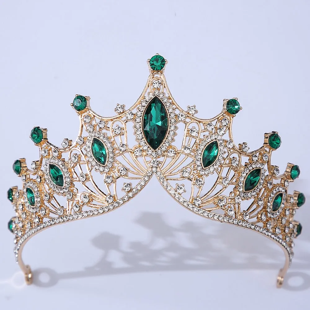 Baroque Vintage Times Crystal Bridal Tiara-Crown for Pageant-Princess-Bride-Quinceanera