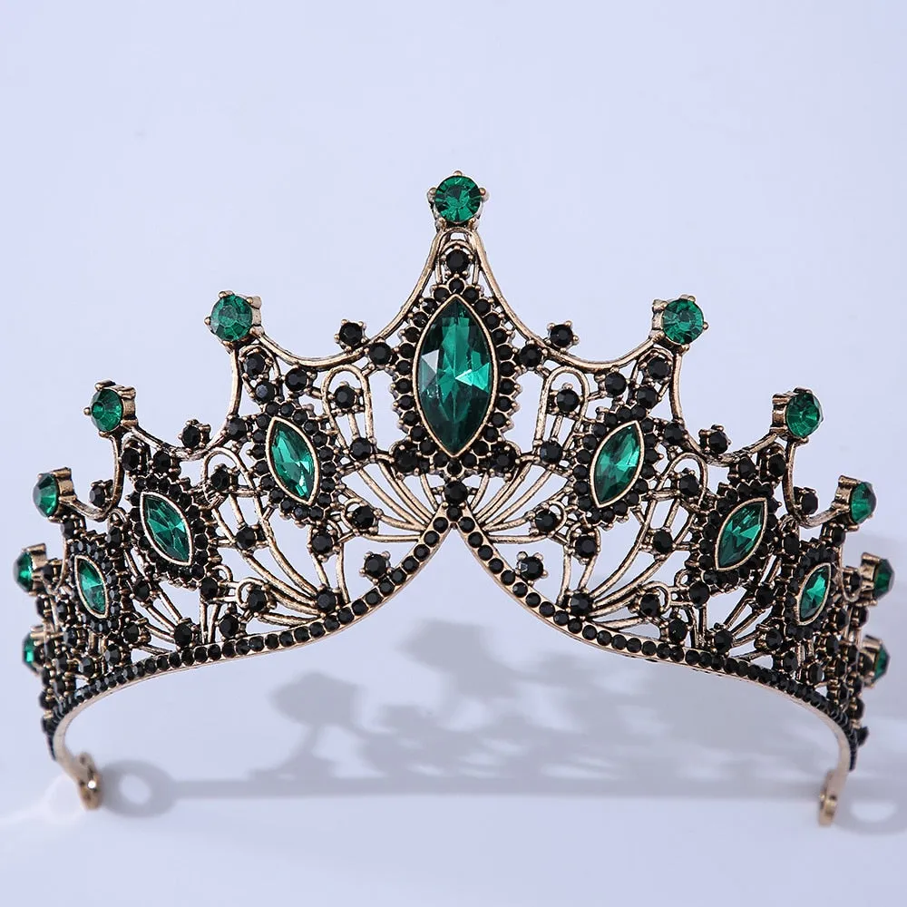 Baroque Vintage Times Crystal Bridal Tiara-Crown for Pageant-Princess-Bride-Quinceanera