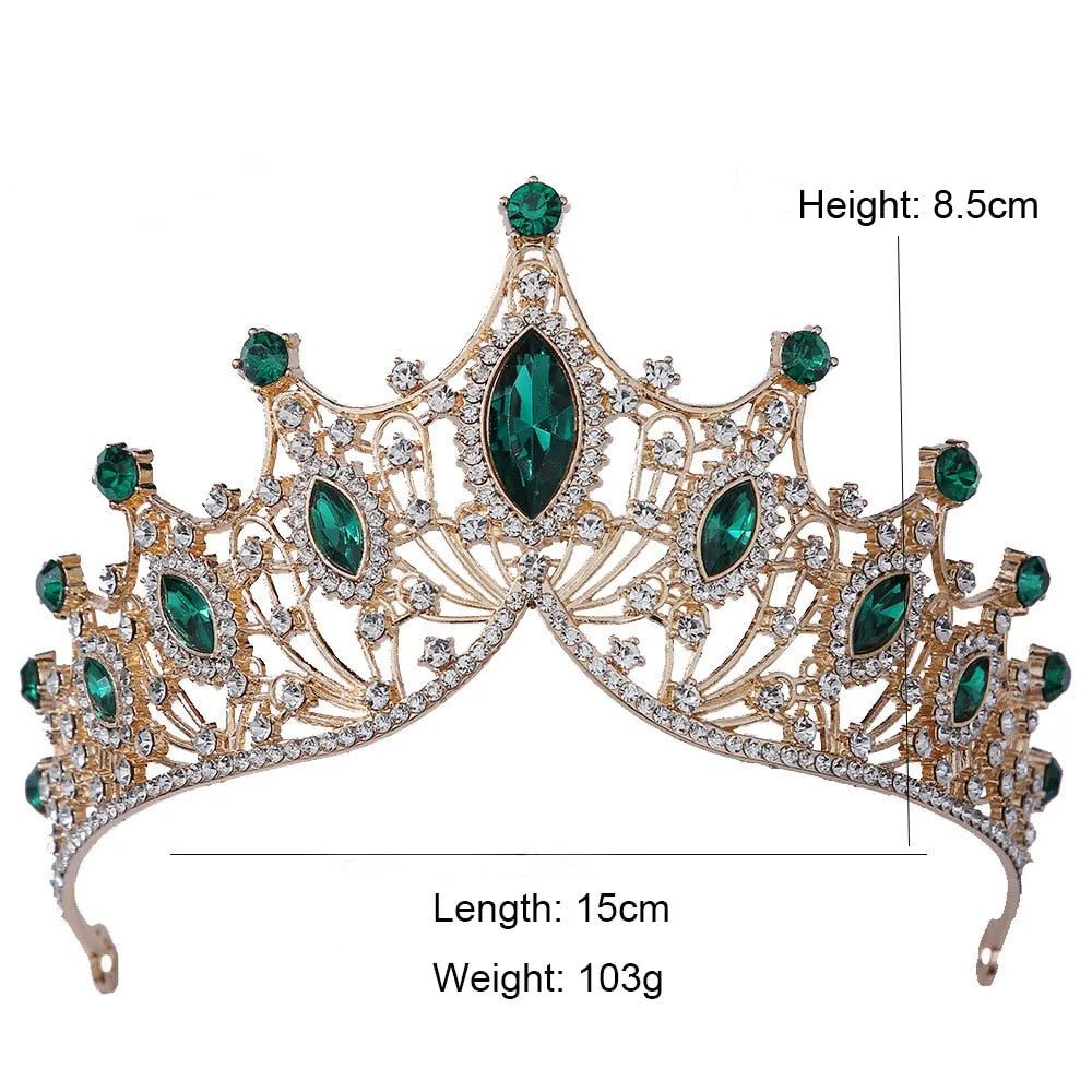 Baroque Vintage Times Crystal Bridal Tiara-Crown for Pageant-Princess-Bride-Quinceanera