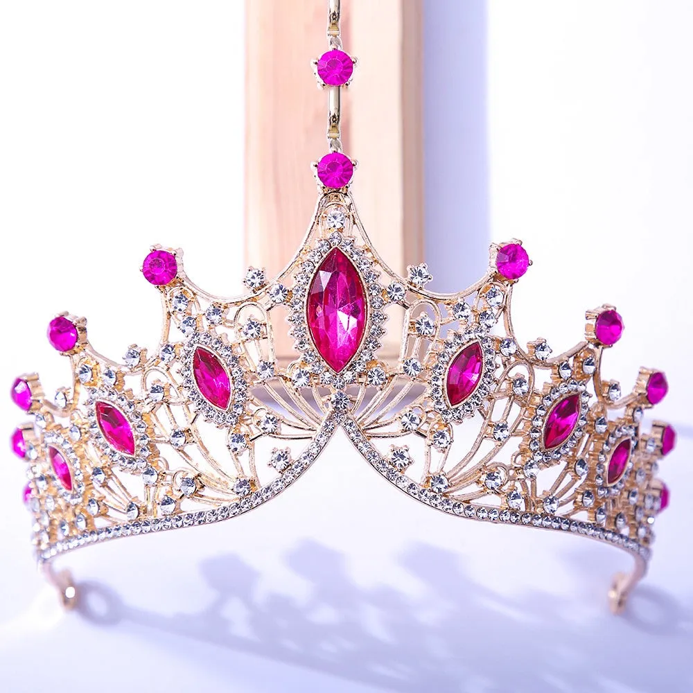 Baroque Vintage Times Crystal Bridal Tiara-Crown for Pageant-Princess-Bride-Quinceanera