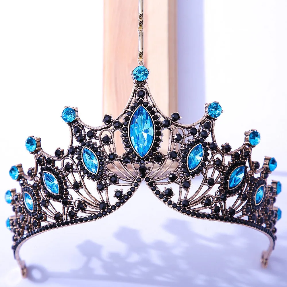 Baroque Vintage Times Crystal Bridal Tiara-Crown for Pageant-Princess-Bride-Quinceanera
