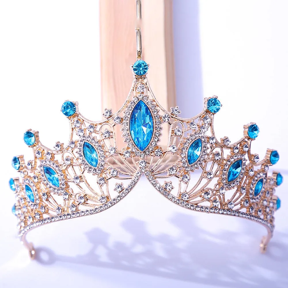 Baroque Vintage Times Crystal Bridal Tiara-Crown for Pageant-Princess-Bride-Quinceanera