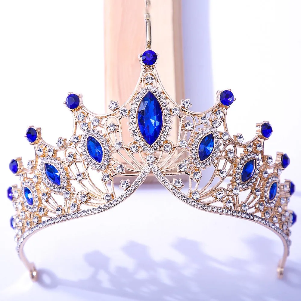 Baroque Vintage Times Crystal Bridal Tiara-Crown for Pageant-Princess-Bride-Quinceanera