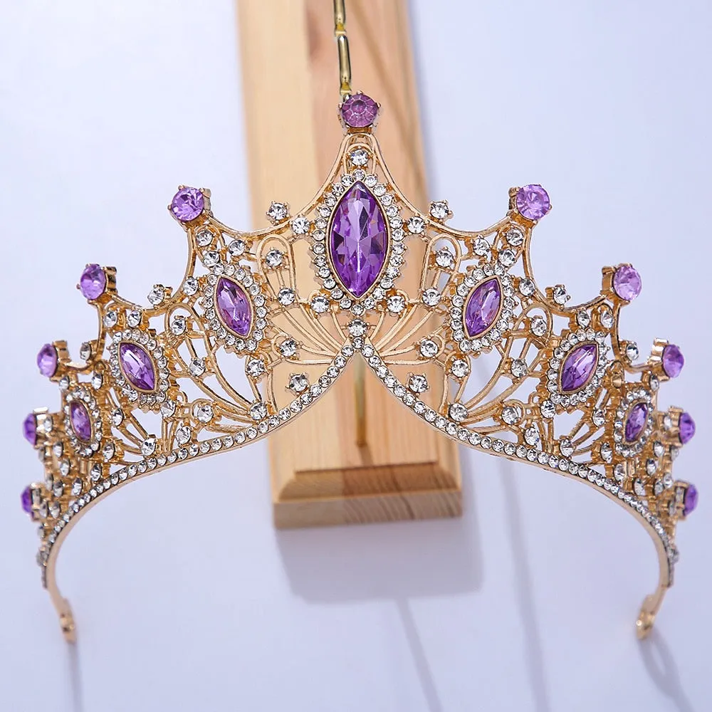 Baroque Vintage Times Crystal Bridal Tiara-Crown for Pageant-Princess-Bride-Quinceanera