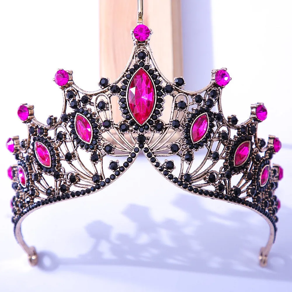 Baroque Vintage Times Crystal Bridal Tiara-Crown for Pageant-Princess-Bride-Quinceanera