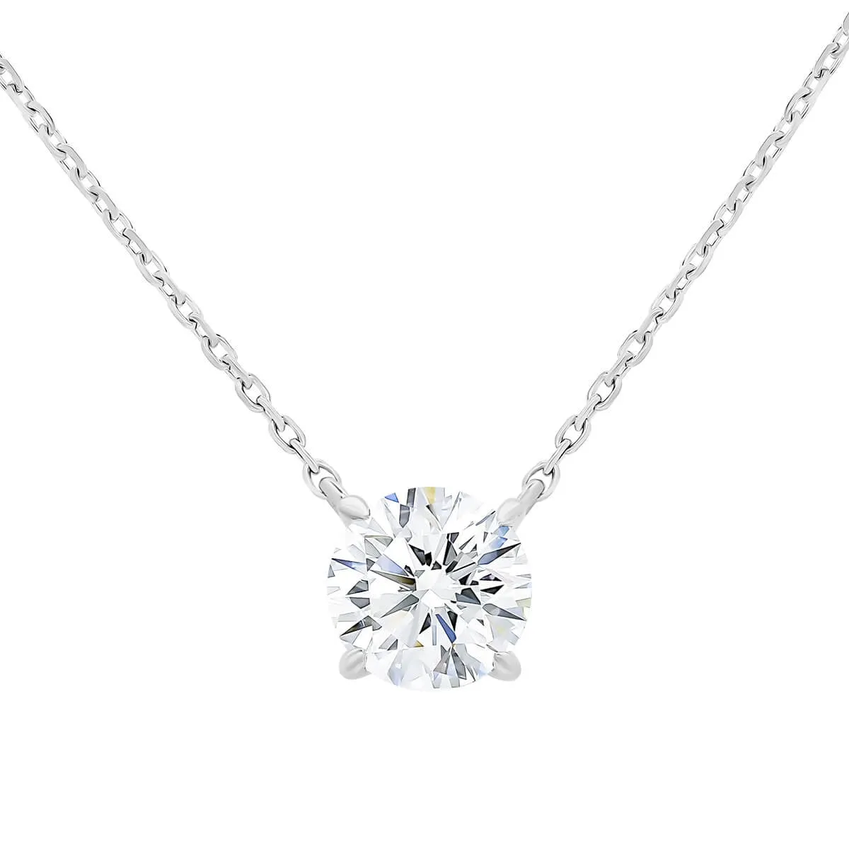 Beauvince GIA HVVS1 Certified 1.00 Ct Round Solitaire Diamond Pendant