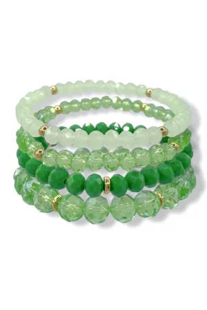 Being Honest Peridot Glass Beaded Bracelet Set