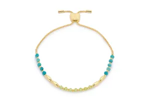 Bisbee Peridot & Turquoise Gold Bracelet