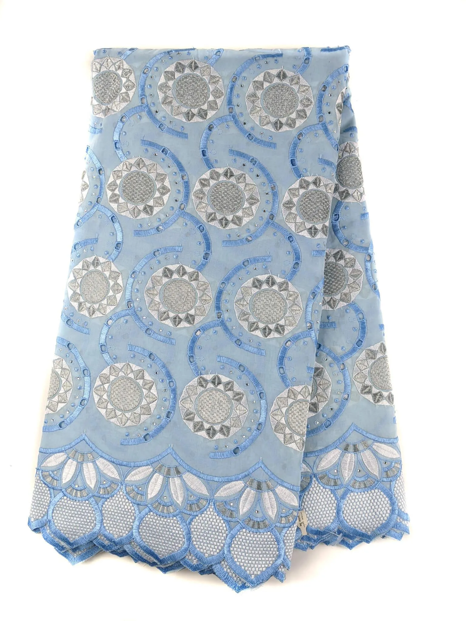 Blue & Silver Unique Cotton Lace