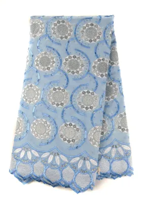 Blue & Silver Unique Cotton Lace