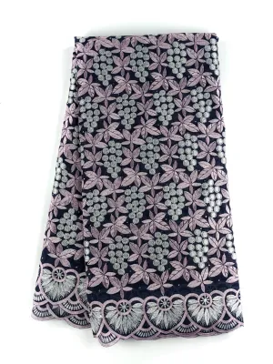 Blue, Pink & Silver Unique Voile Lace