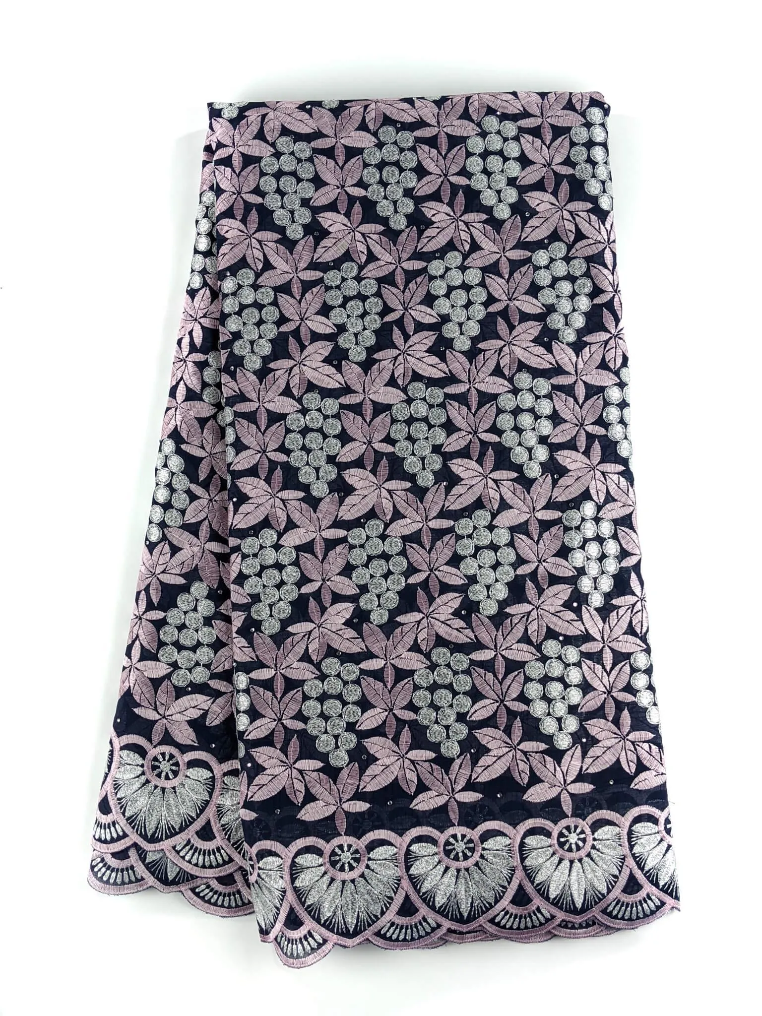 Blue, Pink & Silver Unique Voile Lace