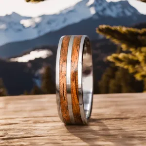 Bubinga wood double inlay ring