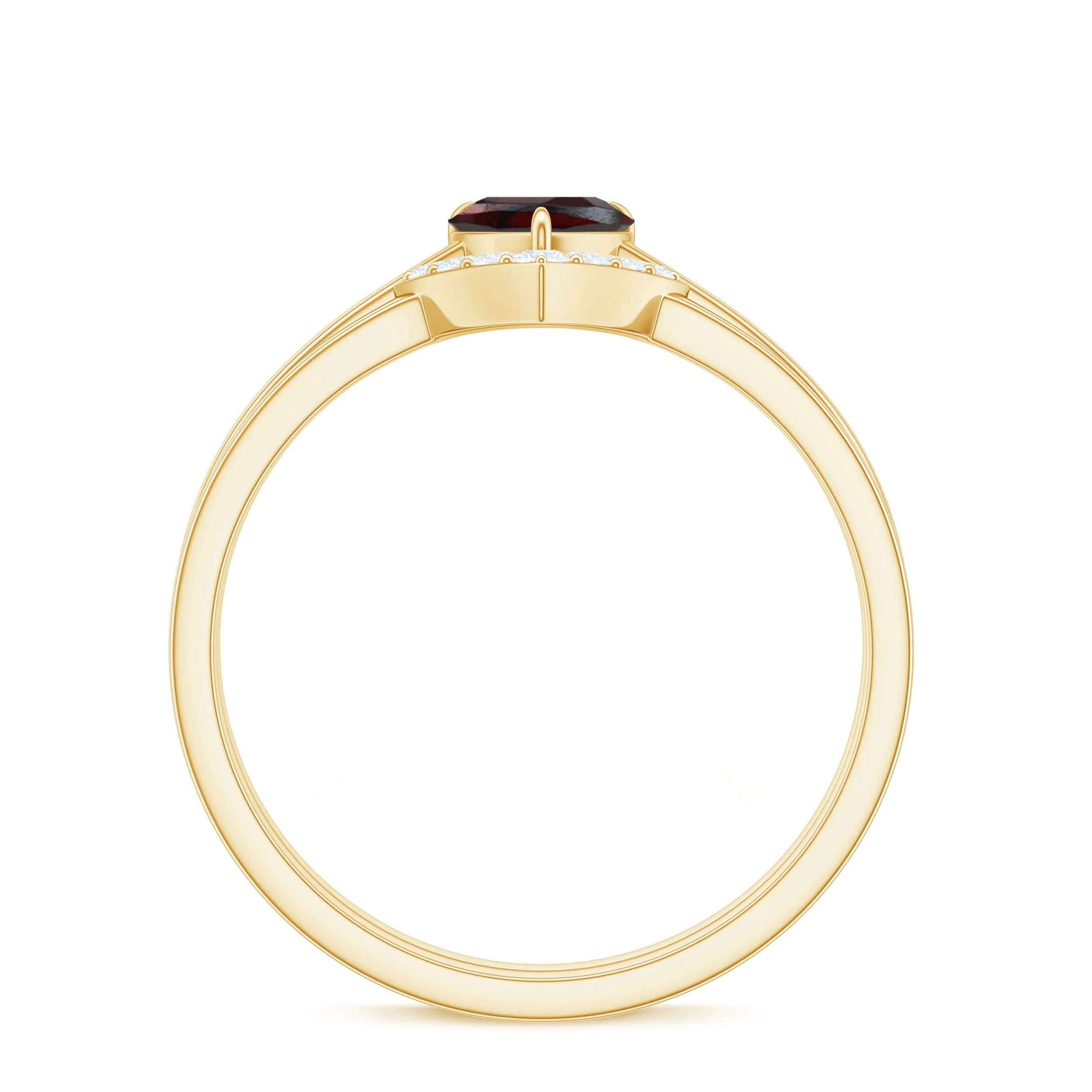 Certified Garnet and Diamond Ring Set