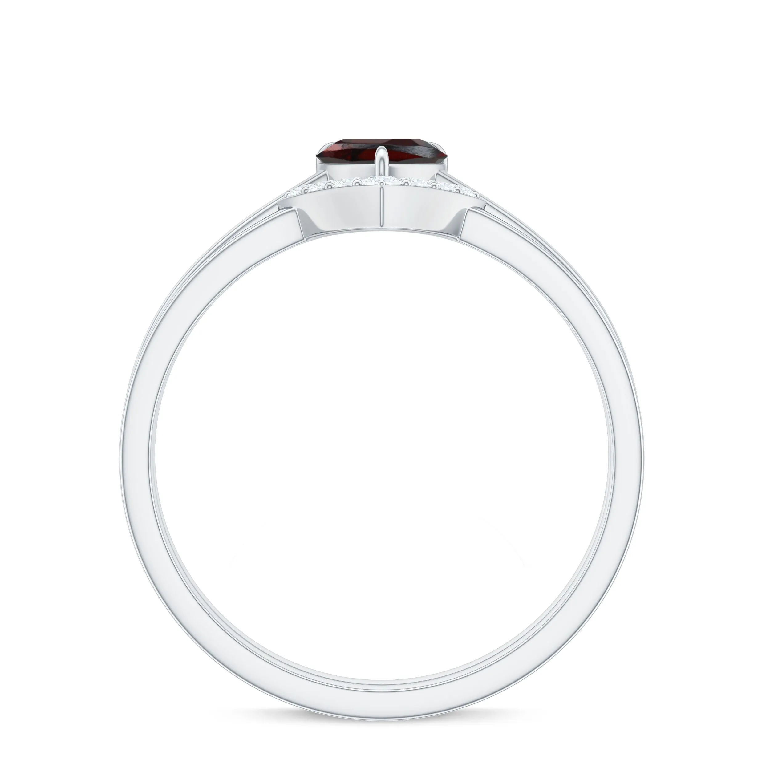 Certified Garnet and Diamond Ring Set