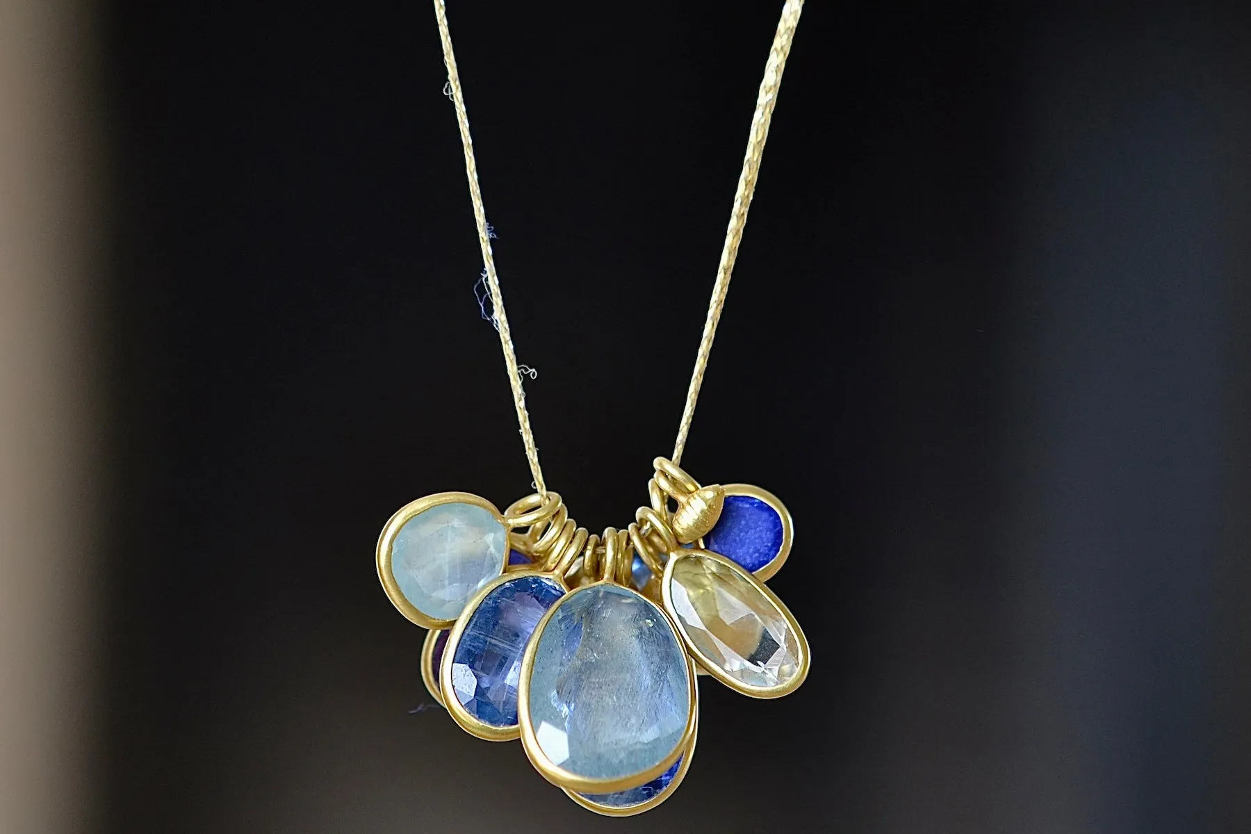 Colette Mixed Blues Cluster Necklace