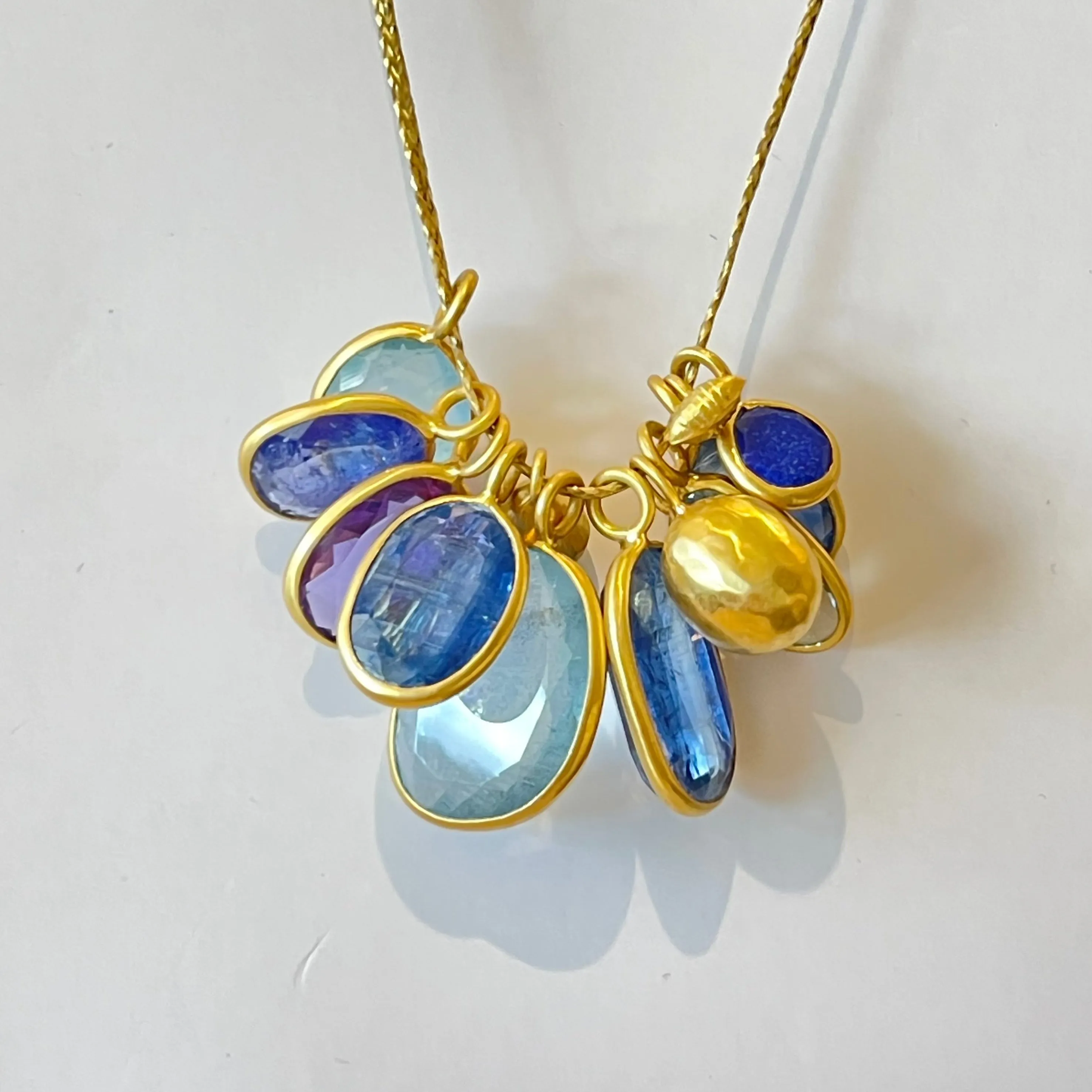 Colette Mixed Blues Cluster Necklace