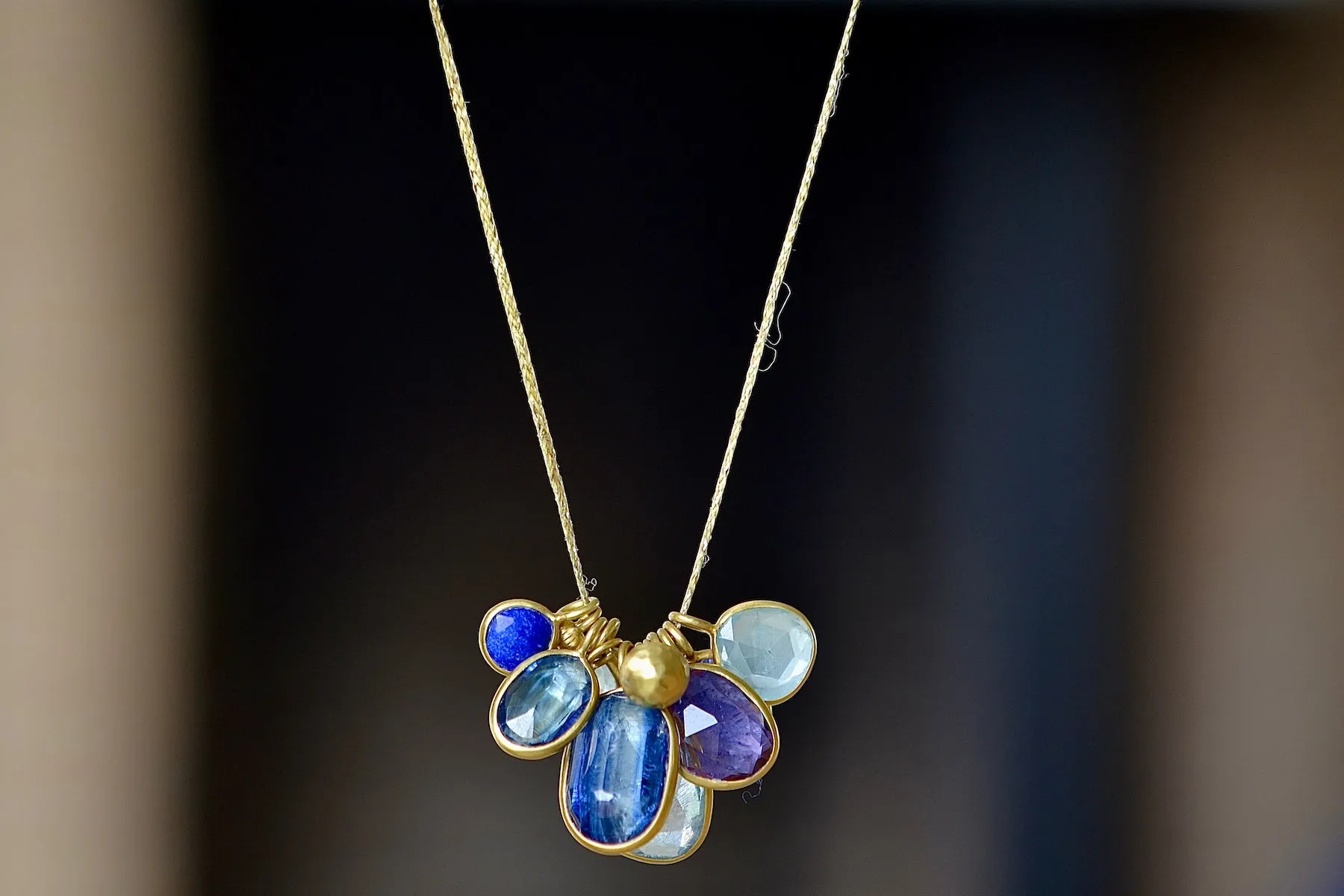 Colette Mixed Blues Cluster Necklace
