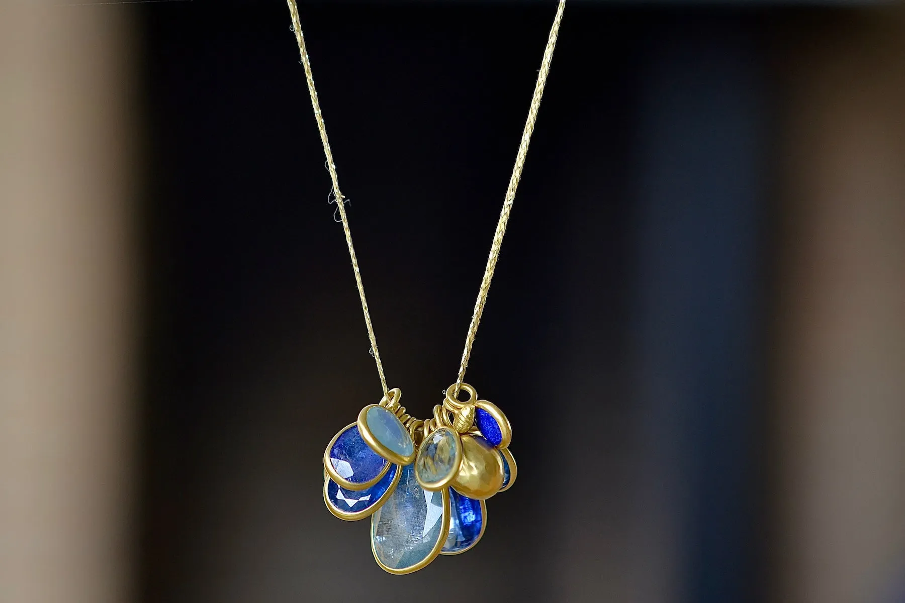 Colette Mixed Blues Cluster Necklace