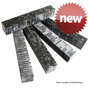 Combz Pen Blank #01 - Silver & Black 7/8" sq x 5"