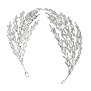 Coucoland Wedding Headpiece for Bride - Hair Jewelry Wedding Headband Tiara Leaf Headband Crown Tiara Bridal Silver Headpiece