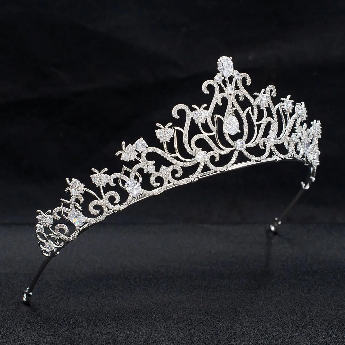 Cubic zircon wedding  bridal royal tiara diadem crown CH10328