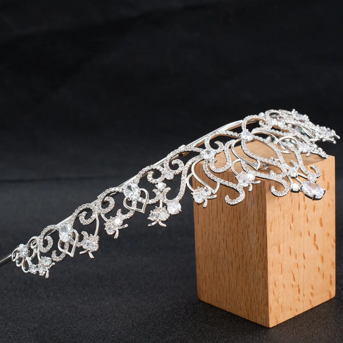 Cubic zircon wedding  bridal royal tiara diadem crown CH10328