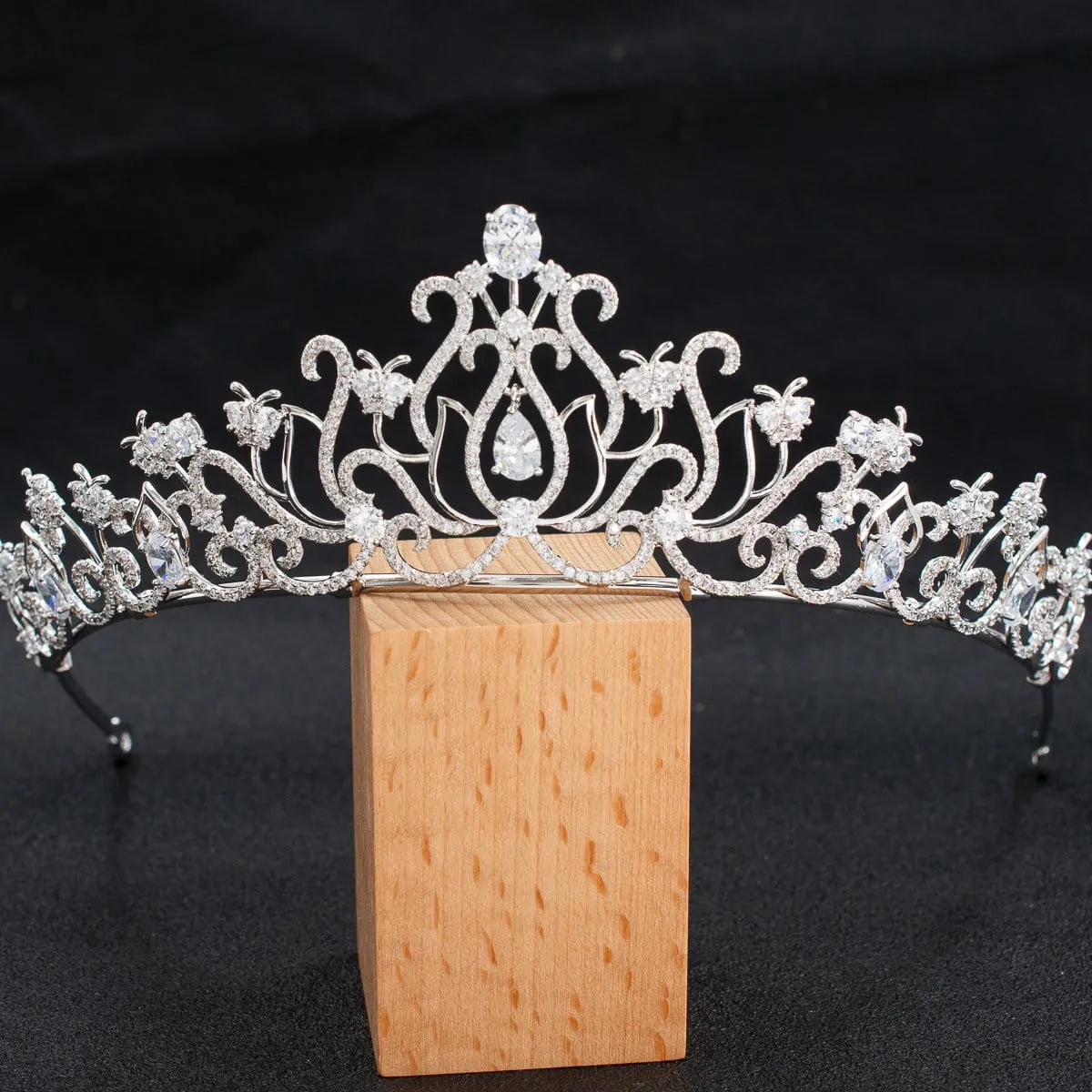 Cubic zircon wedding  bridal royal tiara diadem crown CH10328
