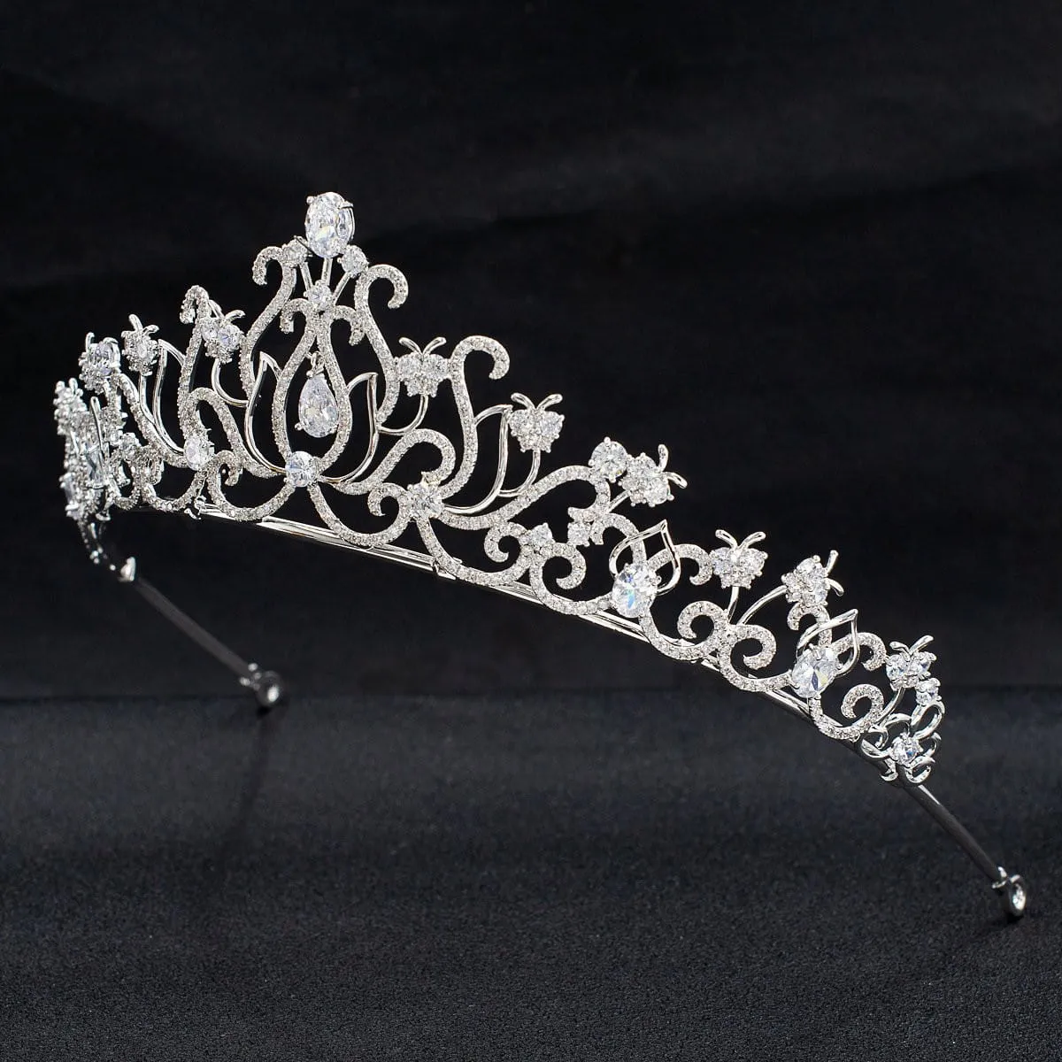 Cubic zircon wedding  bridal royal tiara diadem crown CH10328