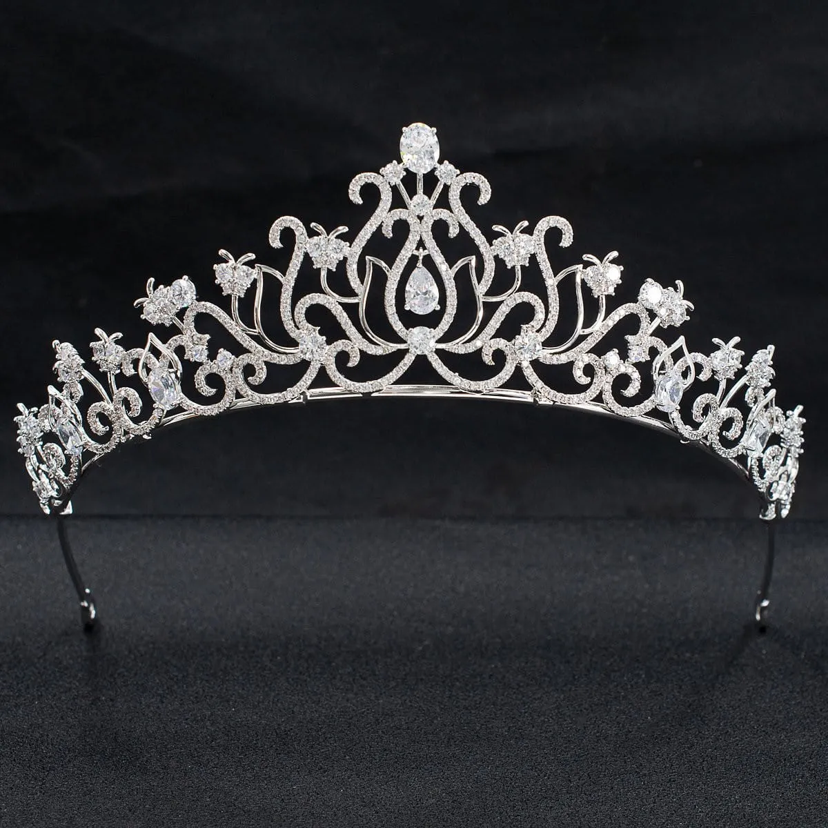 Cubic zircon wedding  bridal royal tiara diadem crown CH10328