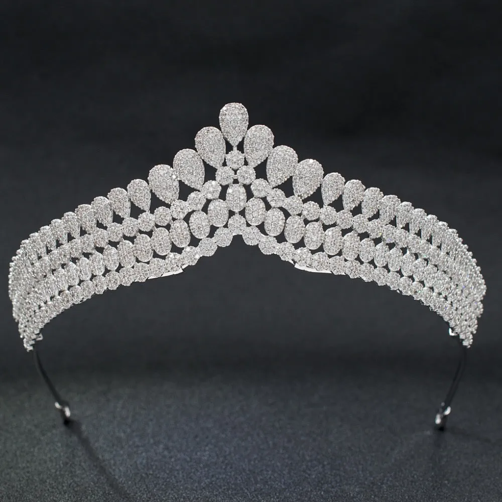 Cubic Zirconia Classic Wedding Bridal Royal Tiara Diadem Crown CH10169