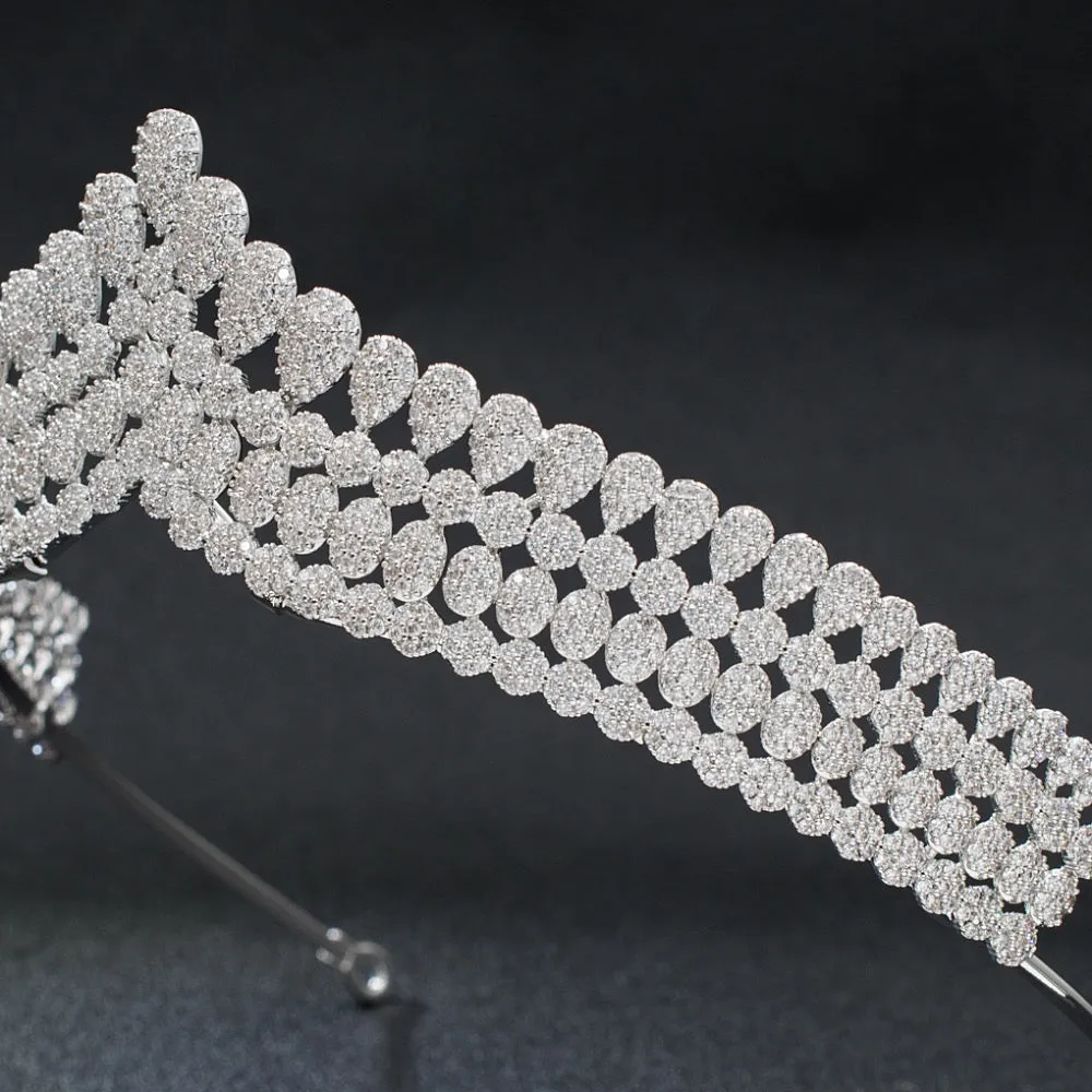 Cubic Zirconia Classic Wedding Bridal Royal Tiara Diadem Crown CH10169