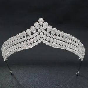 Cubic Zirconia Classic Wedding Bridal Royal Tiara Diadem Crown CH10169