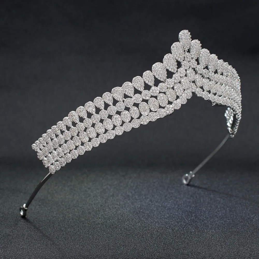 Cubic Zirconia Classic Wedding Bridal Royal Tiara Diadem Crown CH10169