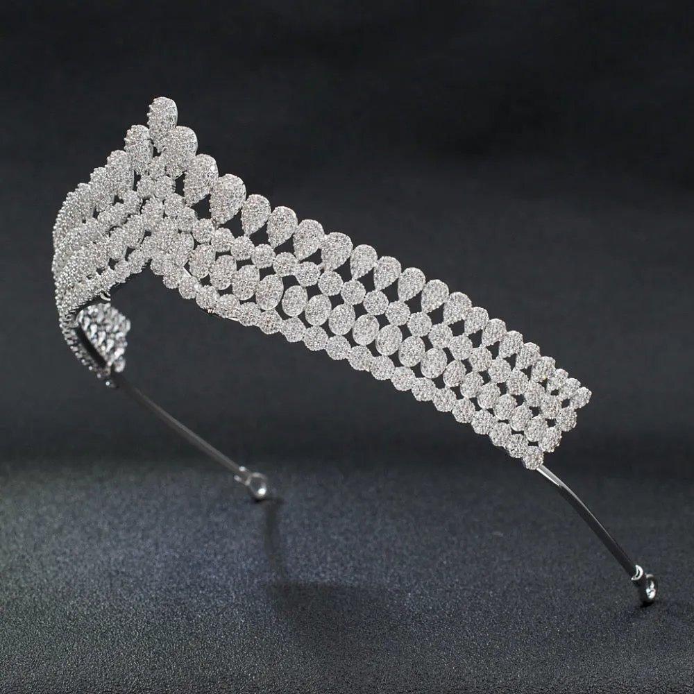 Cubic Zirconia Classic Wedding Bridal Royal Tiara Diadem Crown CH10169