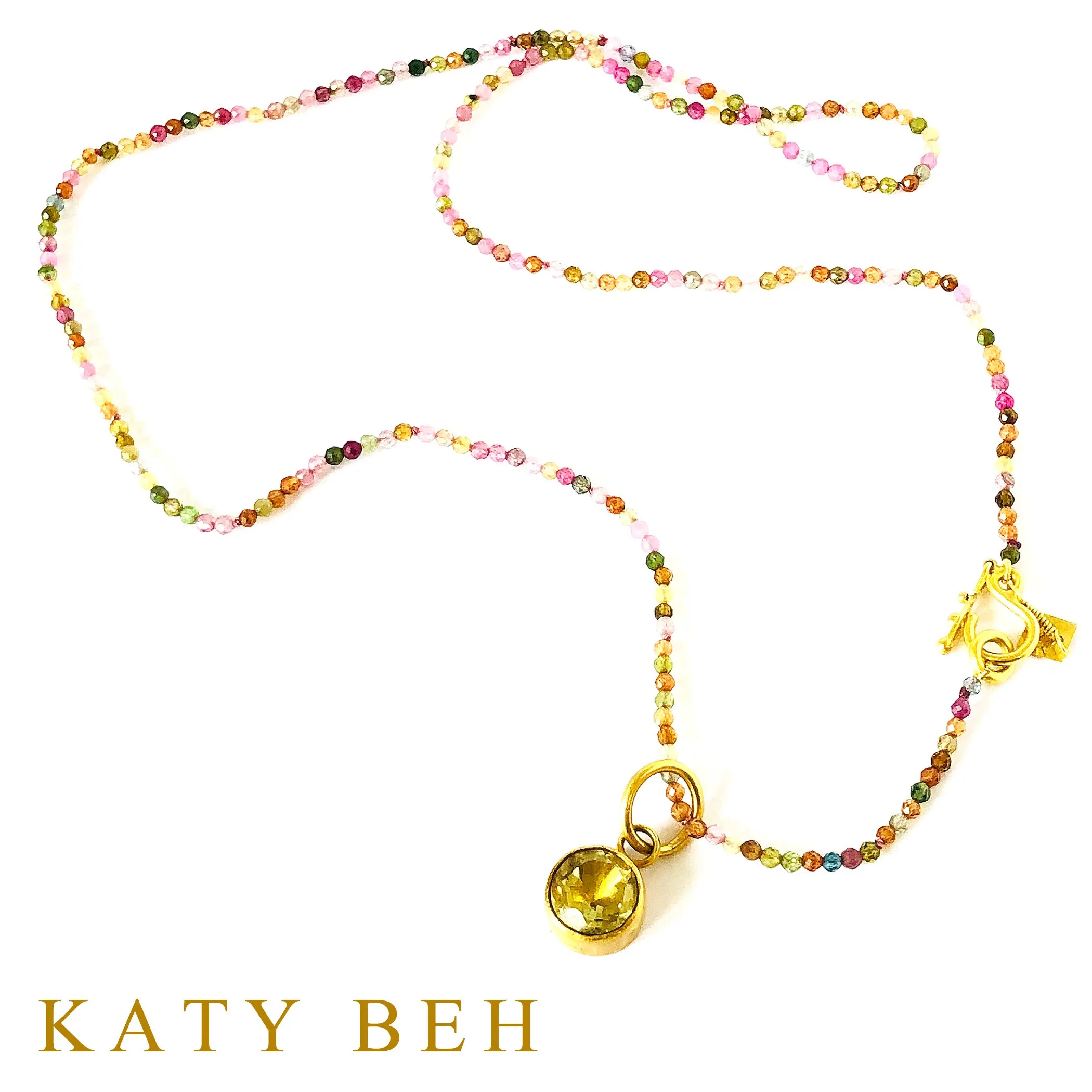Daria Watermelon Multi Colored Tourmaline Necklace