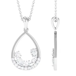 Designer Moissanite Teardrop Pendant Necklace