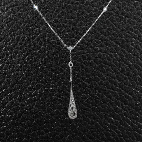 Diamond Drop Pendant & Chain