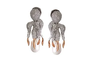 Diamond Octopus Earrings