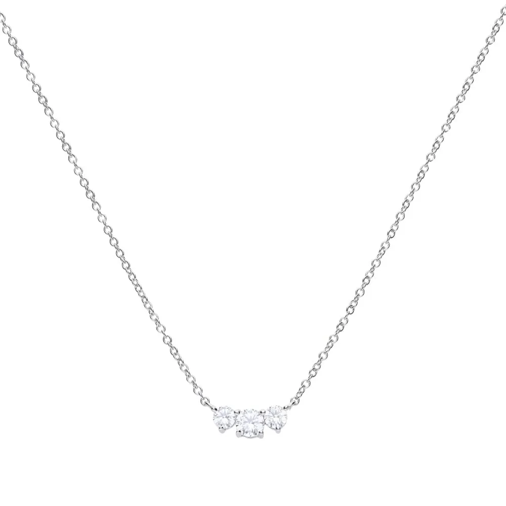 Diamonfire Silver CZ 3 Stone Pendant N4244