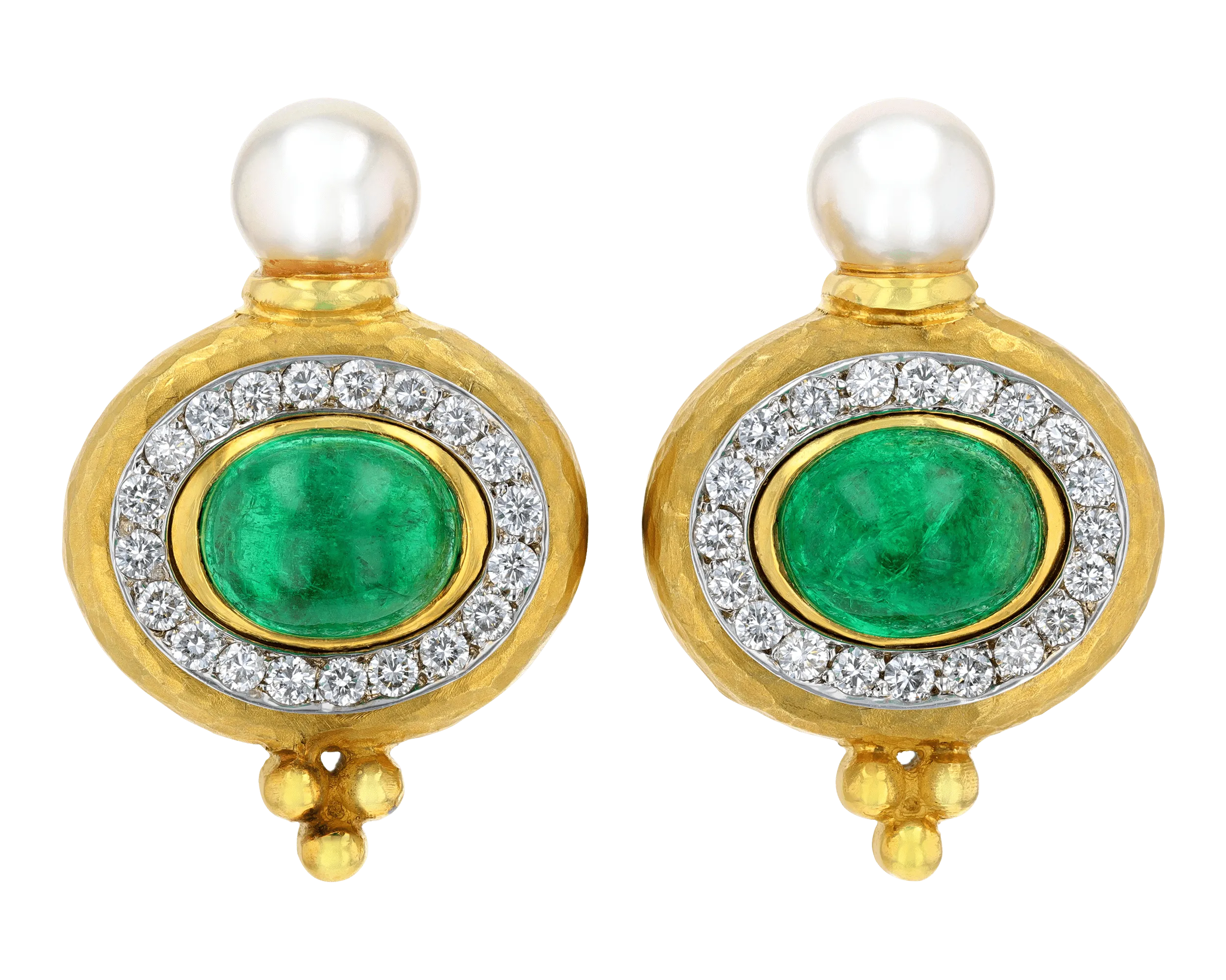Emerald and Pearl Earrings